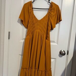 Elegant Mustard Dress